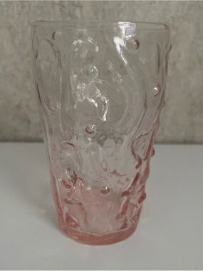 Vintage Seneca Morgantown Driftwood Crinkle Tumbler Heather Pink 1 Tea Glass